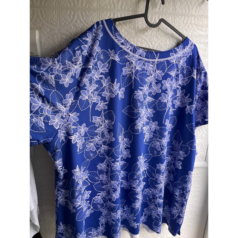 Swimsuits For All Swim 365 Blue and white floral coverup plus size 30 NWOT - Picture 5 of 5